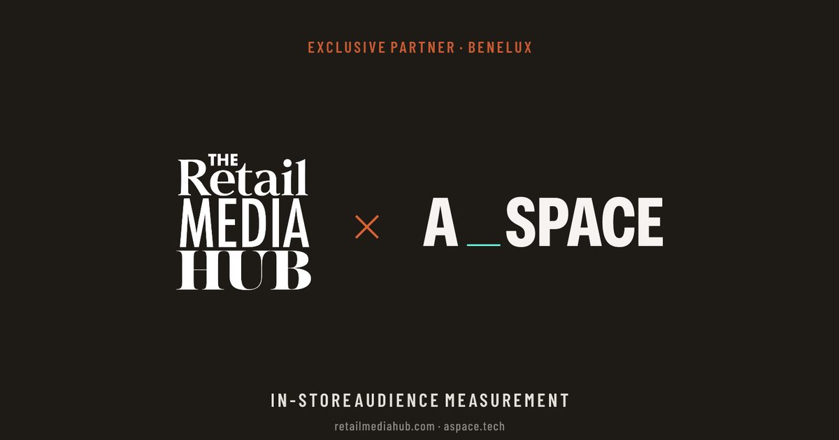 The Retail Media Hub and ASPACE logos side by side: exclusive partner for in-store audience measurement in the Benelux